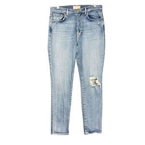 Current/Elliott‎ Skinny Jeans Womens 31 Light Blue High Rise Distressed Knee